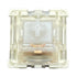 Close-up top view of the Gateron KS-9 White mechanical switch showing its translucent housing and white stem.